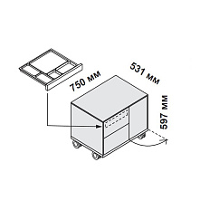 156211 Тумба подкатная с двумя ящиками и одной дверцей Enosi Белый LS (68)