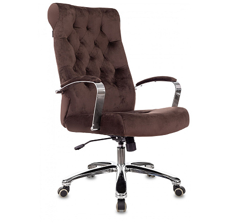 T-9928SL Fabric Кресло ткань коричневый Italia 6, крестовина хром, ID1985912