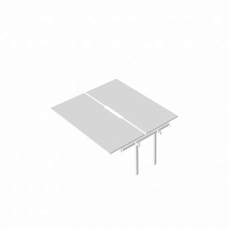 RM-2.2(x2)+F-62 Промежуточный сдвоенный стол с вырезом на металлокаркасе