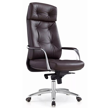 DAO Кресло кожа+к/з, крестовина обивка коричневый brown, каркас алюминий, ID428196