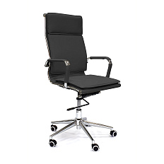 RT-06Q Кресло экокожа, крестовина хром knee-tilt обивка черный 40