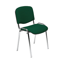ИЗО Стул ткань, каркас металл обивка черно-зеленый В-21, каркас хром