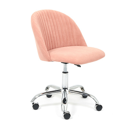 MELODY Кресло ткань, крестовина хром обивка розовый флок 137, код 15059