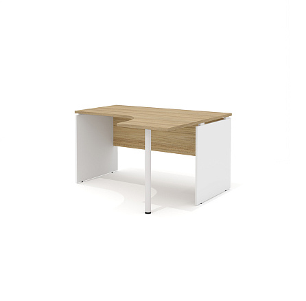 R-3.2R + L-710 Эргономичный стол правый с опорой Rio Base швейцарский вяз/белый