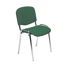 ИЗО Стул ткань, каркас металл обивка черно-зеленый В-18, каркас хром