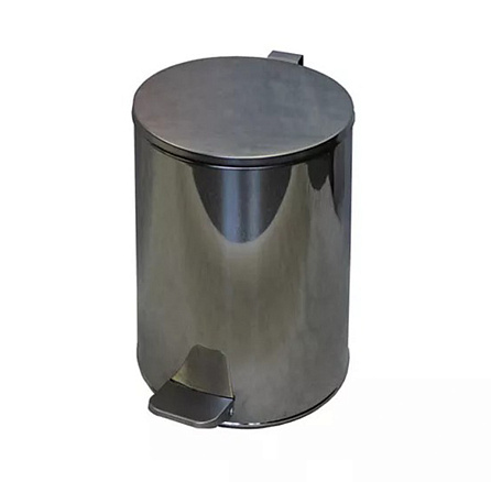 Урна педальная металл, 15 л хром