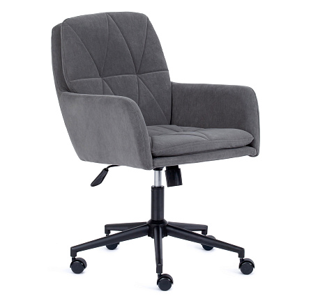 GARDA Кресло ткань серый флок 29, крестовина металл черный, код 15294