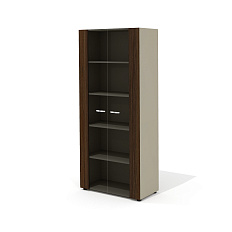 NT-46 Шкаф  88x46x204,5 Ньютон / New.Tone орех Ондо шпон (Италия) /стекло тонированное серое