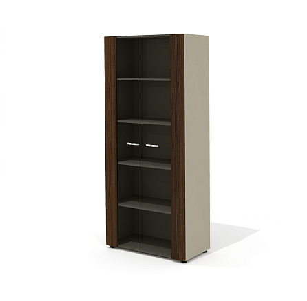 NT-46 Шкаф  88x46x204,5 Ньютон / New.Tone орех Ондо шпон (Италия) /стекло тонированное серое