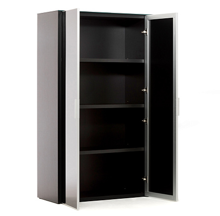 132H053+132H020 Шкаф для бумаг 2 двери 96,6x45,2x171,4 POSITANO /GALA черный