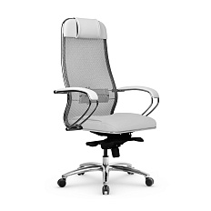 SL-1.04 Кресло сетка/экокожа Infinity Easy Clean, обивка белый