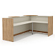 Стойка администратора угловая с декоративными панелями 252,3х172,3х109,8 беж/вяз швейцарский