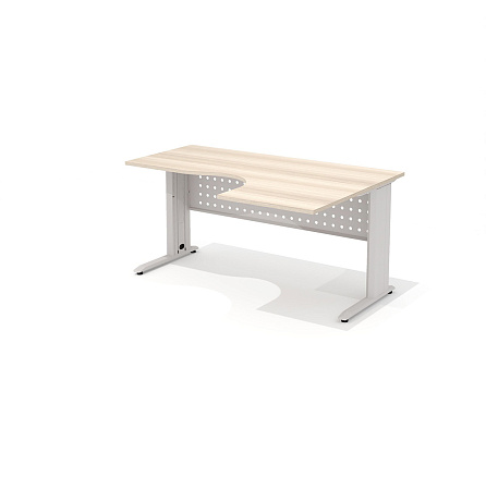 АМК-44R + ОА-01/1600 Эргономичный стол на металлокаркасе правый Агат ясень Шимо