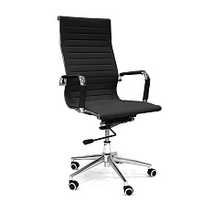 RT-03Q Кресло экокожа, крестовина хром knee-tilt обивка черный 40