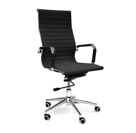 RT-03Q Кресло экокожа, крестовина хром knee-tilt обивка черный 40