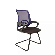 696V Кресло ткань, полозья металл обивка синий TW-05, каркас черный, 07018105