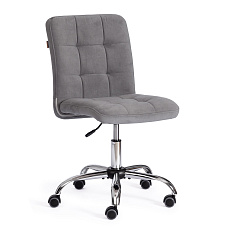 FIESTA Кресло флок серый 29, крестовина хром, код 21871