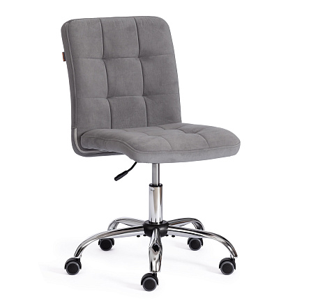 FIESTA Кресло флок серый 29, крестовина хром, код 21871