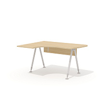 GM-103L + G-85 Эргономичный стол на металлокаркасе левый Гамма дуб  Виченца / беж