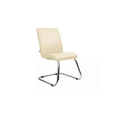 Muza chrome Стул иск. кожа, полозья хром обивка слоновая кость V-18, каркас хром