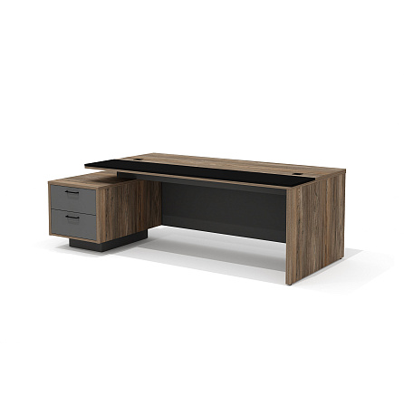 BR-20L Стол руководителя 230х115х76 Bruno Делиос/антрацит