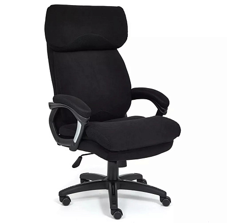 DUKE Кресло ткань,крест.пластик обивка флок/ткань черный/черный 35/TW-11,каркас черный(код 14040)