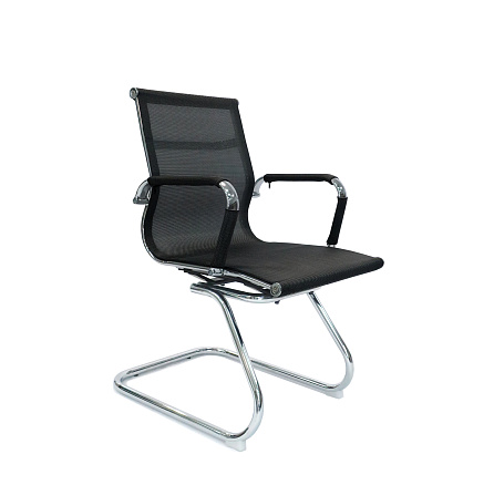 RT-02S Кресло сетка, полозья хром обивка черный