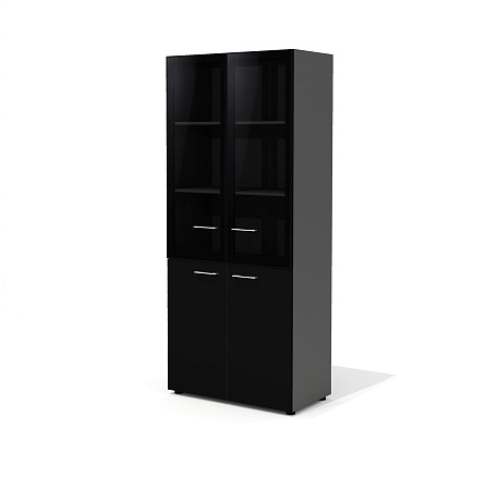 KV-46 + KVS-7.1 (x2) + KV-04.1L + KV-04.1R Шкаф Kvins Slim чёрный/антрацит