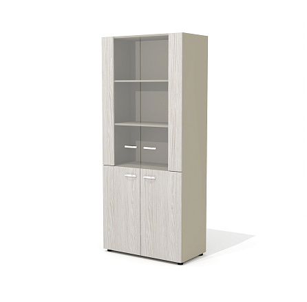 NT-47 Шкаф  88x46x204,5 New.Tone дуб серебристый шпон (Италия) /стекло матовое