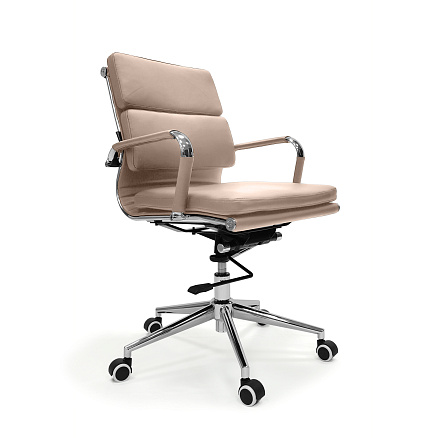 RT-08B Кресло экокожа, крестовина хром knee-tilt обивка бежевый 70