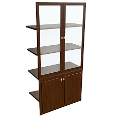 29551 Наполнение шкафа двухстворч. со стеклом 1000х470х1970 WASHINGTON темный орех