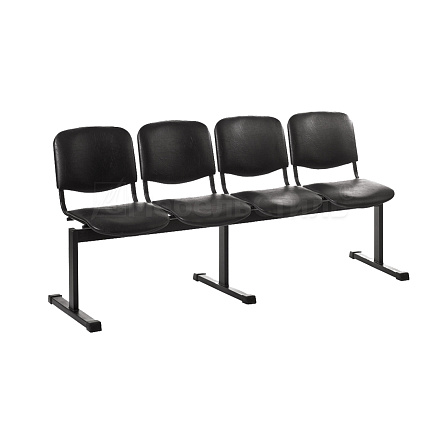 ТРИО СМ82/2-04 Многоместная секция обивка черный К-01, каркас черный