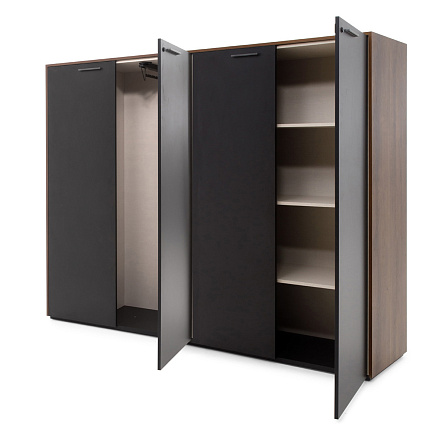 108 603 KR/BL Шкаф для бумаг +гардероб 200x45xh171,6 Murano дуб кальяри /черный матовый