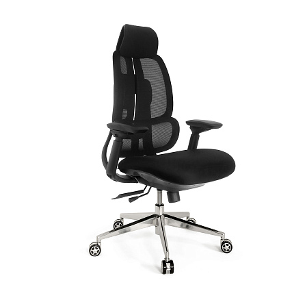 LF0-WY37 Кресло сетка, механизм слайдер, крестовина нейлон обивка черный TR-08