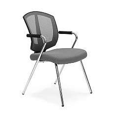 SK-230C-04 Стул сетка, каркас хром обивка серый DW-705/605