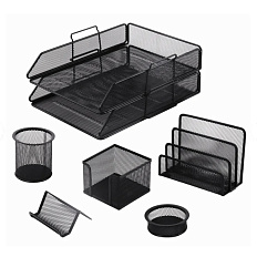 BRAUBERG Germanium Настольный набор из металла, 7 предм., черный, 231962