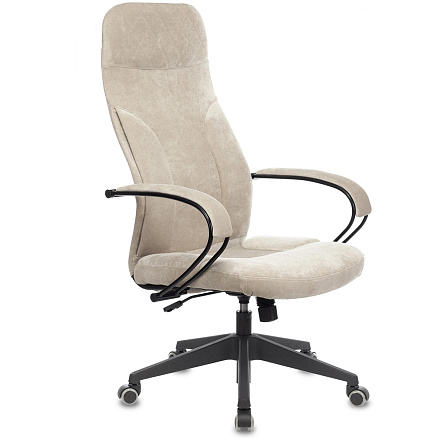 CH-608 Fabric Кресло ткань,крестовина пластик обивка песочный Light 21, каркас черный, ID1614483