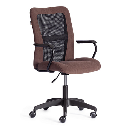 STAFF Кресло флок/ткань коричневый/черный 6/W-11, крестовина черный, код 21456