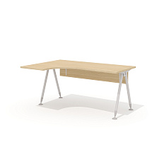 GM-106L + G-87 Эргономичный стол на металлокаркасе левый Гамма дуб Виченца / беж