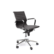 RT-04Q Кресло экокожа, крестовина хром мультиблок обивка черный 40