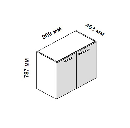 156906 Шкаф для кабинета низкий с двумя глухими дверцами и замком Enosi Белый LS (68)