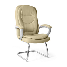 GY-6001 Кресло экокожа+кожзам, полозья хром обивка бежевый