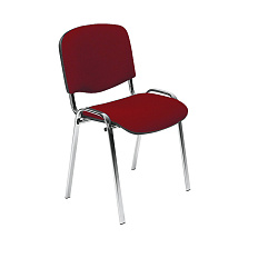 ИЗО Стул ткань, каркас металл обивка черно-красный В-9, каркас хром