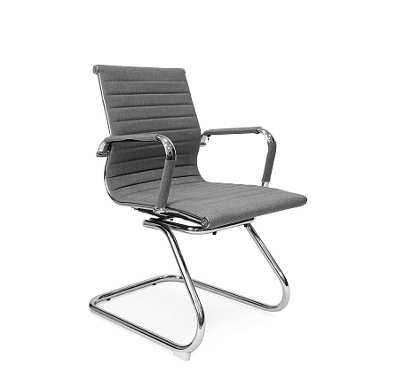 RT-04S Кресло ткань, полозья хром обивка серый grey 6