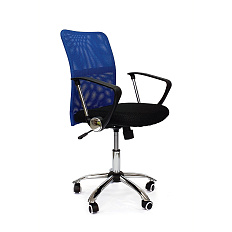 RT-588 Кресло сетка, крестовина хром, ТопГан обивка синий