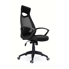 YH-6060N Кресло сетка, крестовина пластик обивка черный, каркас чёрный