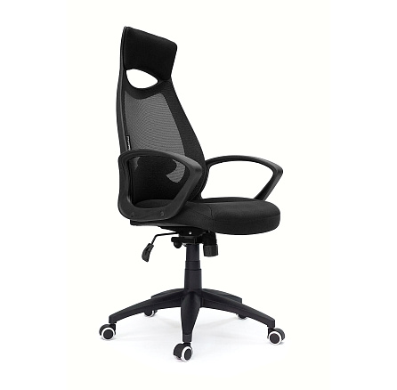 YH-6060N Кресло сетка, крестовина пластик обивка черный, каркас чёрный