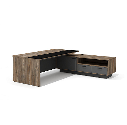 BR-20.1R Стол руководителя 230х219х76 Bruno Делиос/антрацит