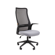 573 Chairman Кресло комбин.сетч.акрил/полиэстер черный/серый,крест.пластик черн, 07134743