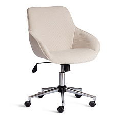 DUBLIN Кресло ткань вельвет молочный, крестовина хром, код 24324